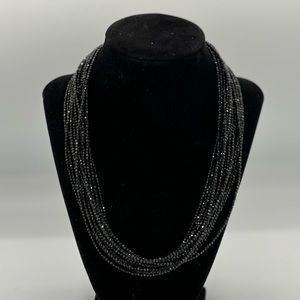 Black Spinel Necklace 19.5 w 2in extender chain, 21.5in total Gold tone Hardware